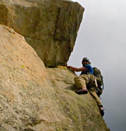 Trevor Climbing Shoshone Spire