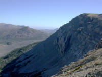 Scapegoat Mountain NE Wall from above gully