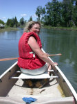 Kay in canoe