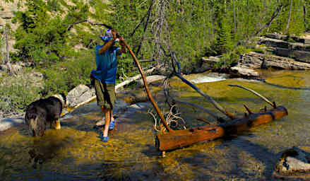 Jack and Log above Falls