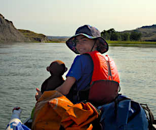 Jack and Curious George in Canoe