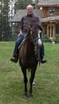 Dean Howe riding Lynde's horse, Haley