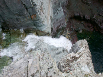 Looking over the top of the falls