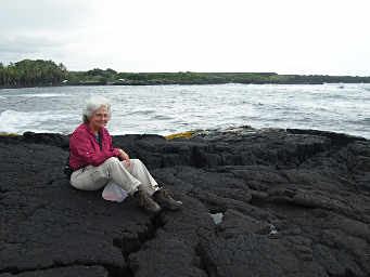 Dona on lunch rock